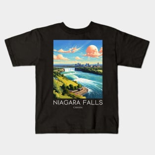 A Pop Art Travel Print of the Niagara Falls - Canada Kids T-Shirt